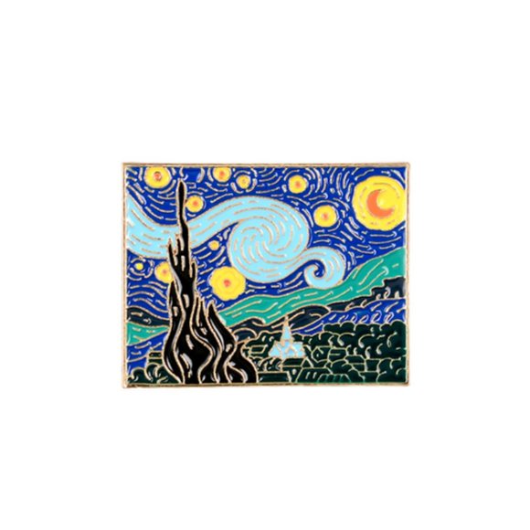 🍏50% OFF/3+...Van Gogh "Starry Night" Pin - Picture 1 of 8